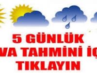 5 Günlük Hava Tahmini İçin Tıklayın