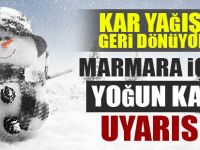 Marmara bölgesi için yoğun kar uyarısı