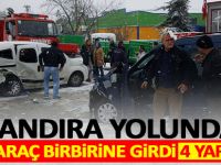 Kandıra yolunda 2 araç birbirine girdi: 4 yaralı