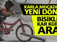 Karla mücadelede yeni dönem; Bisikletli kar küreme aracı