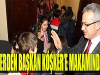 Öğrencilerden Başkan Köşker'e Makamında Ziyaret