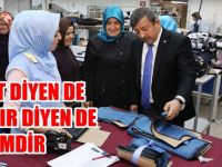 Karabacak, tekstil fabrikasında işçileri ziyaret etti