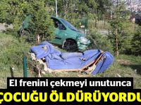 El freni çekilmeyen otomobil çocuğu öldürüyordu