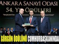 Haluk Görgün ödülünü Cumhurbaşkanından aldı