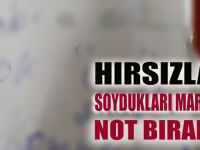 Hırsızlar soydukları markete not bıraktı