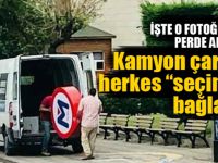 Kamyon çarptı, herkes “seçme” bağladı!