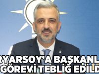 Eryarsoy’a başkanlık görevi tebliğ edildi