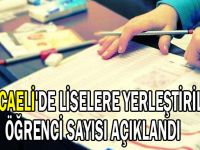 Kocaeli'de liselere yerleştirilen öğrenci sayısı açıklandı