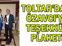 Toltar'dan Özavcı'ya teşekkür plaketi