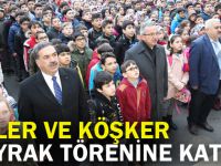 Güler ve Köşker bayrak törenine katıldı