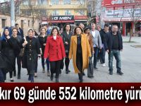 Çakır 69 günde 552 kilometre yürüdü