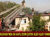 Dilovası'nda İki katlı evin çatısı alev alev yandı
