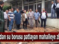 Ayar'dan su borusu patlayan mahalleye ziyaret