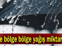 İşte bölge bölge yağış miktarları