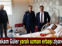 Kaymakam Güler yaralı uzman erbaşı ziyaret etti