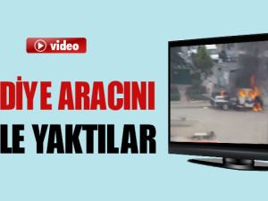 Belediye aracını böyle yaktılar
